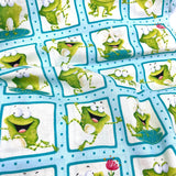 Frogland Friends, Animal Quilting fabric, Amphibians, green frogs fabric HG1061.16