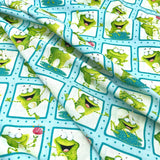 Frogland Friends, Animal Quilting fabric, Amphibians, green frogs fabric HG1061.16