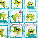 Frogland Friends, Animal Quilting fabric, Amphibians, green frogs fabric HG1061.16