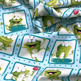 Frogland Friends, Animal Quilting fabric, Amphibians, green frogs fabric HG1061.16