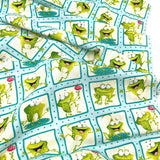 Frogland Friends, Animal Quilting fabric, Amphibians, green frogs fabric HG1061.16