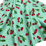 Cherry fabric, Red cherries, Cherry Dot, Cotton, Quilting, Michael Miller MM-CX6561Mint