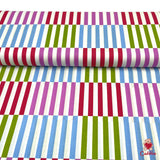 Color Bars Cotton Quilting Fabric, Jane Sassaman PWJS062-Fuchsia