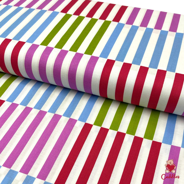Color Bars Cotton Quilting Fabric, Jane Sassaman PWJS062-Fuchsia