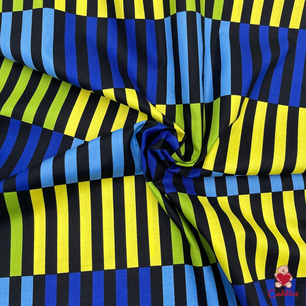 Color Bars Cotton Quilting Fabric, Jane Sassaman PWJS062-Navy