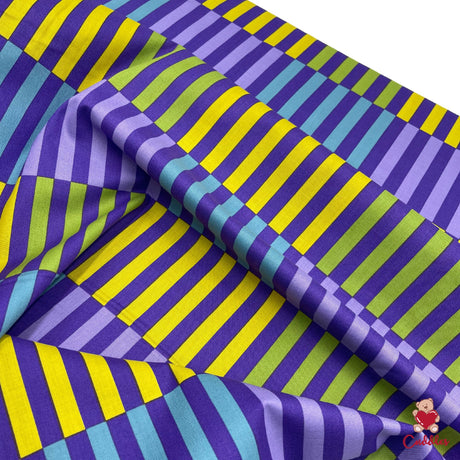 Color Bars Fabric, Cotton Quilting Fabric, Jane Sassaman PWJS062-Mauve