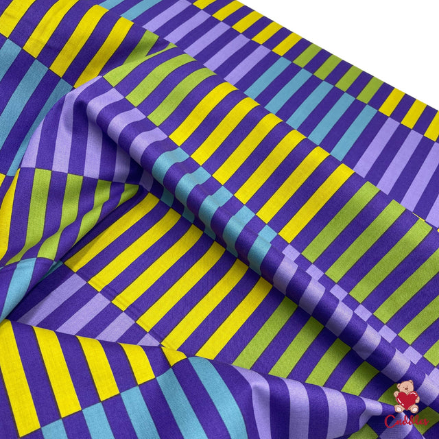 Color Bars Fabric, Cotton Quilting Fabric, Jane Sassaman PWJS062-Mauve