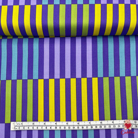 Color Bars Fabric, Cotton Quilting Fabric, Jane Sassaman PWJS062-Mauve