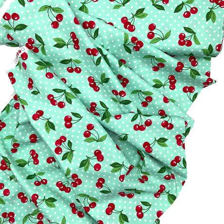 Cherry fabric, Red cherries, Cherry Dot by Michael Miller MM-CX6561Mint