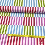 Color Bars Cotton Quilting Fabric, Jane Sassaman PWJS062-Fuchsia