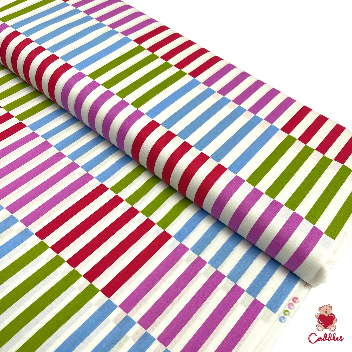Color Bars Cotton Quilting Fabric, Jane Sassaman PWJS062-Fuchsia