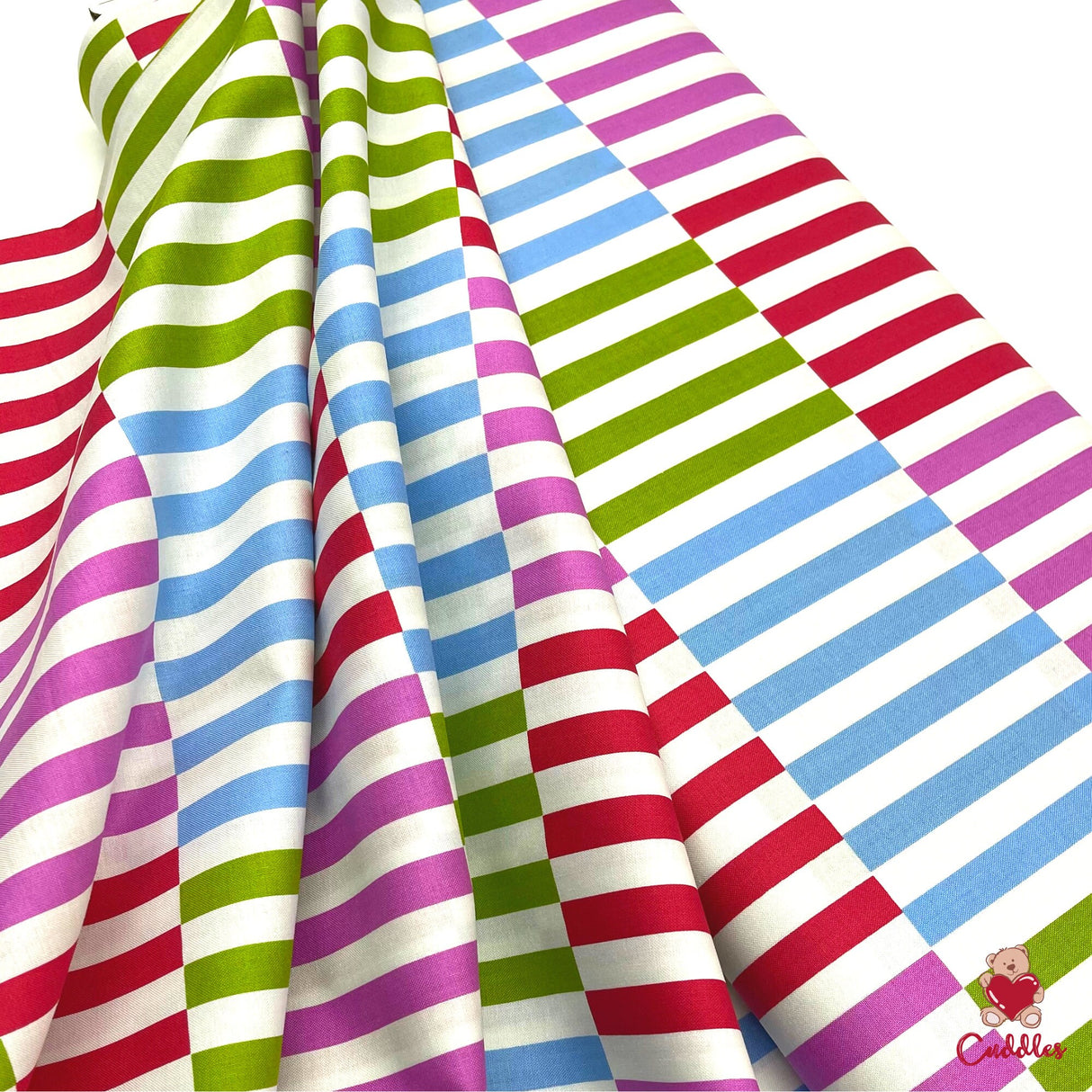 Color Bars Cotton Quilting Fabric, Jane Sassaman PWJS062-Fuchsia