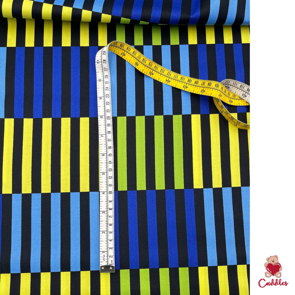 Color Bars Cotton Quilting Fabric, Jane Sassaman PWJS062-Navy