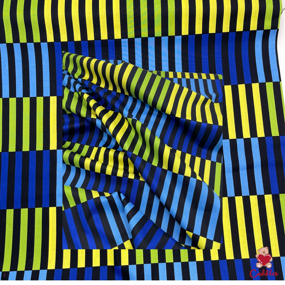 Color Bars Cotton Quilting Fabric, Jane Sassaman PWJS062-Navy