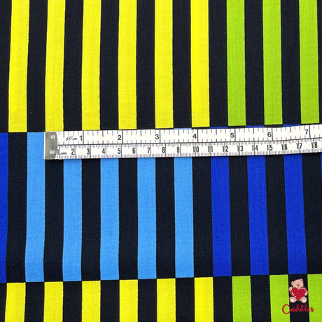 Color Bars Cotton Quilting Fabric, Jane Sassaman PWJS062-Navy