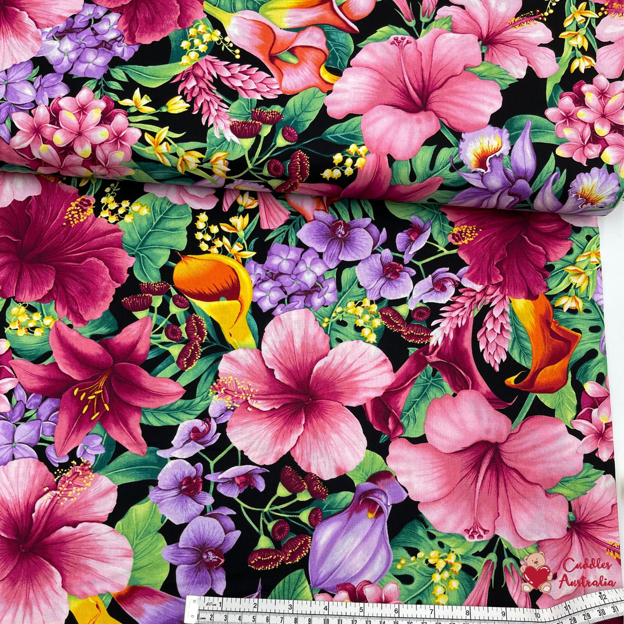 Floral fabric, Island Floral Tropic by Timeless Treasures, Quilting, Cotton, Fabric TTC5436