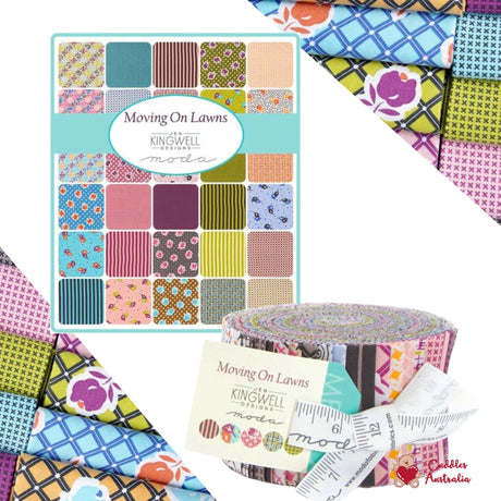 Moving On Lawns, Jelly roll 40 2.5inch strips, Moda Fabrics, Gift ideas, Pre-cut, Quilting Fabric 18121JR