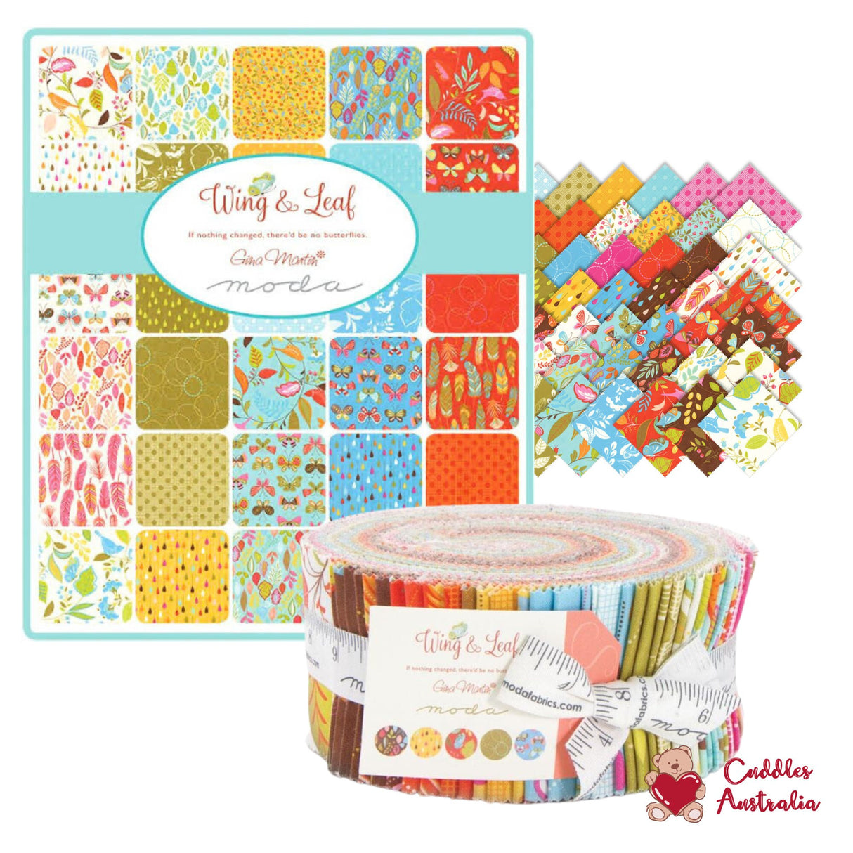 Wing and Leaf Jelly Roll, 40 2.5x44-inch fabric strips, Moda Fabrics, Gift ideas, Quilting Cotton Fabric 10060JR