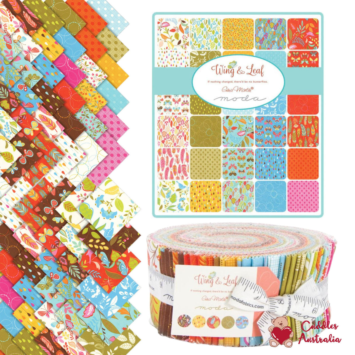 Wing and Leaf Jelly Roll, 40 2.5x44-inch fabric strips, Moda Fabrics, Gift ideas, Quilting Cotton Fabric 10060JR