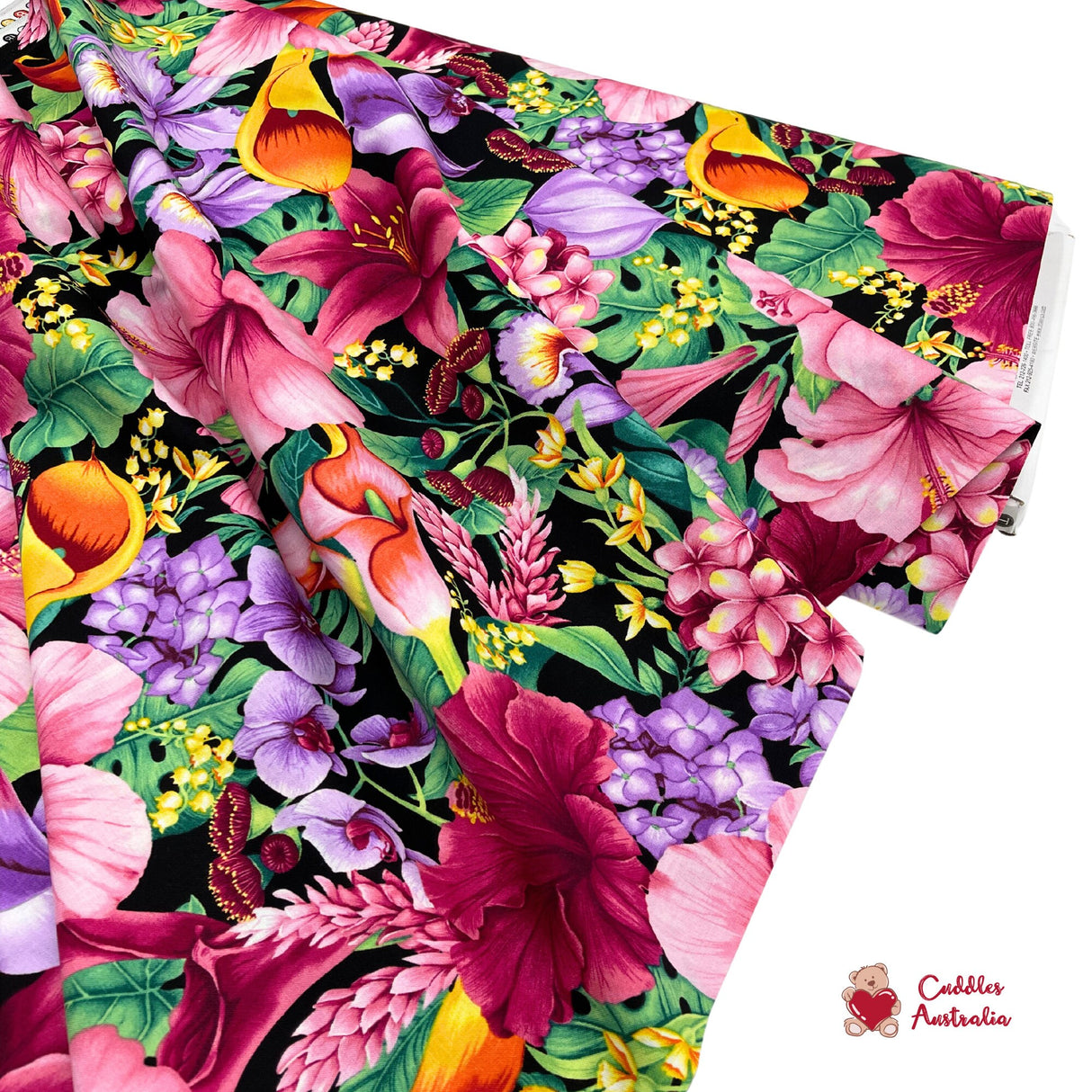 Floral fabric, Island Floral Tropic by Timeless Treasures, Quilting, Cotton, Fabric TTC5436