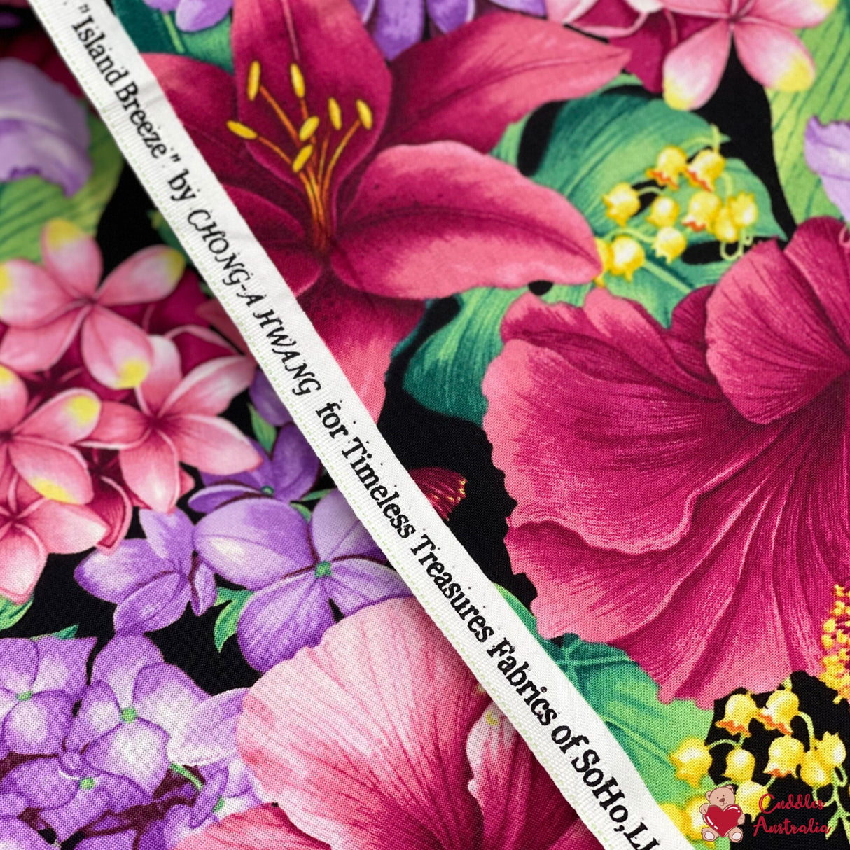 Floral fabric, Island Floral Tropic by Timeless Treasures, Quilting, Cotton, Fabric TTC5436