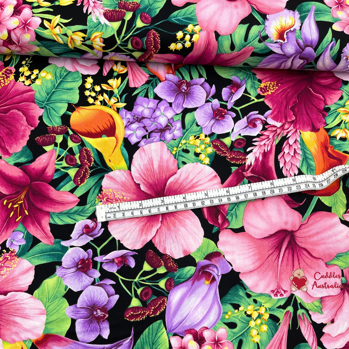 Floral fabric, Island Floral Tropic by Timeless Treasures, Quilting, Cotton, Fabric TTC5436