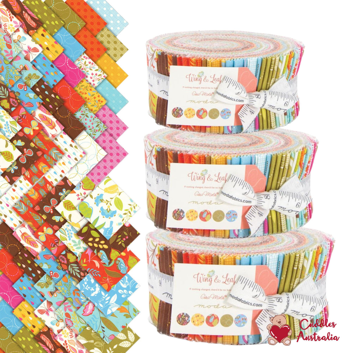 Wing and Leaf Jelly Roll, 40 2.5x44-inch fabric strips, Moda Fabrics, Gift ideas, Quilting Cotton Fabric 10060JR