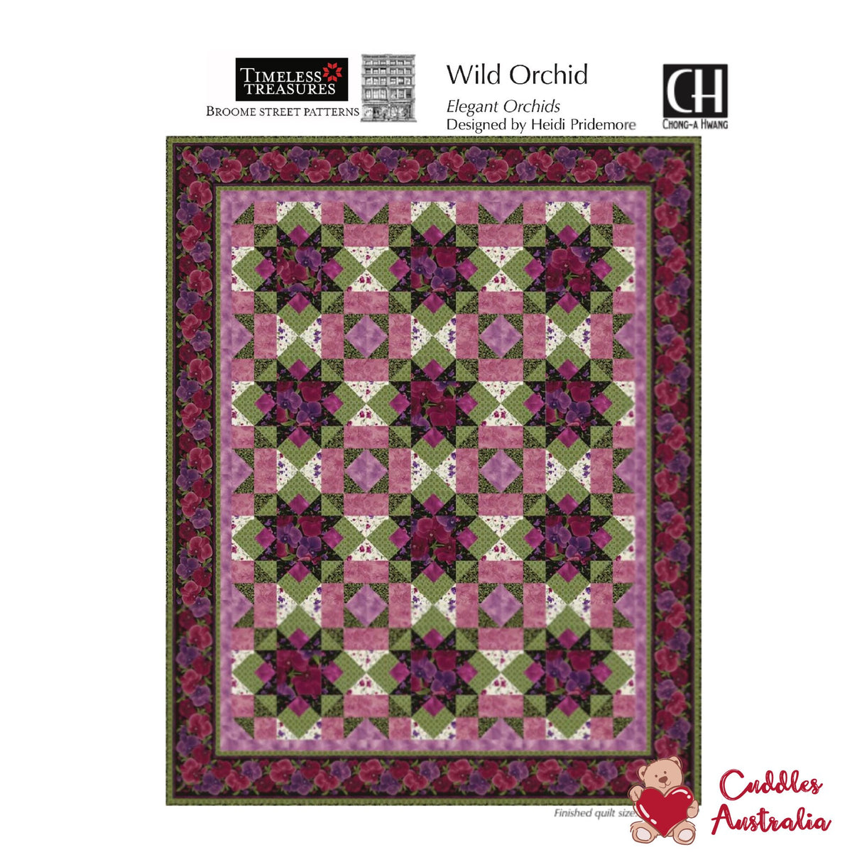 Orchid Fabric Kit w/pattern, Gift ideas, Chong a Hwang, Quilt fabric kit, Cotton, Fabric by Timeless Treasures