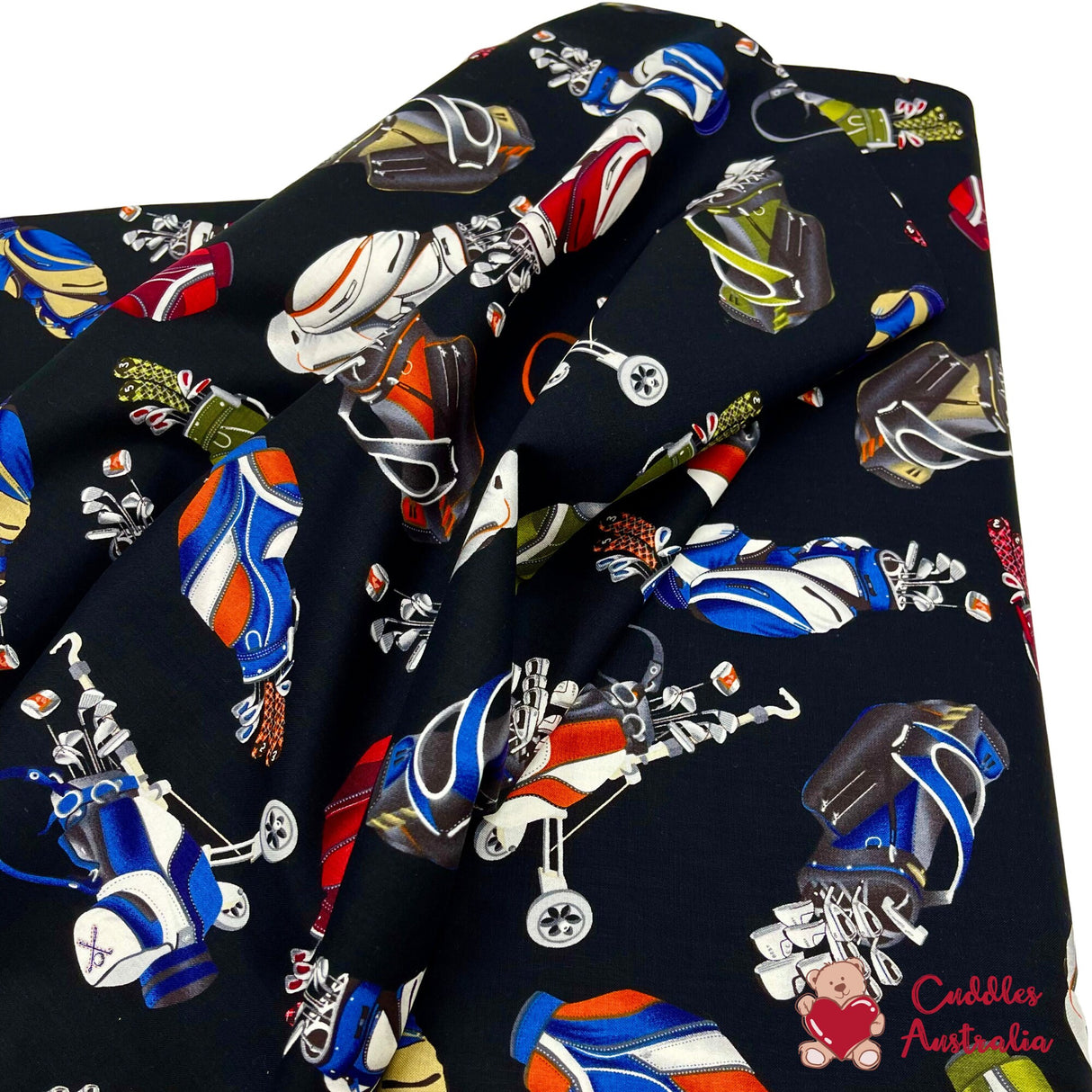 Golf Bags fabric, Tee Time, Golf Cotton Quilting Fabric, Benartex BT-05232.12