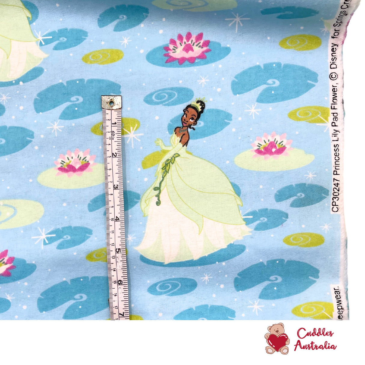 Princess Lily Pad Flower fabric, Cotton Quilting Fabric, Disney, FLANNEL Fabric, Springs Creative SC-30247