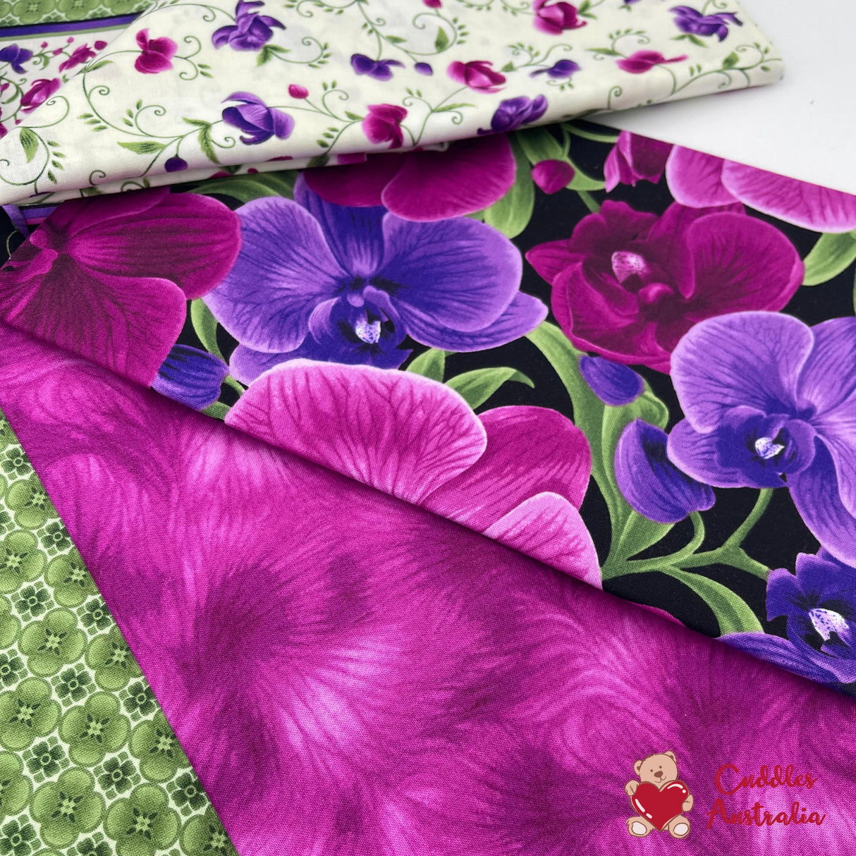 Orchid Fabric Kit w/pattern, Gift ideas, Chong a Hwang, Quilt fabric kit, Cotton, Fabric by Timeless Treasures