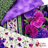 Orchid Fabric Kit w/pattern, Gift ideas, Chong a Hwang, Quilt fabric kit, Cotton, Fabric by Timeless Treasures