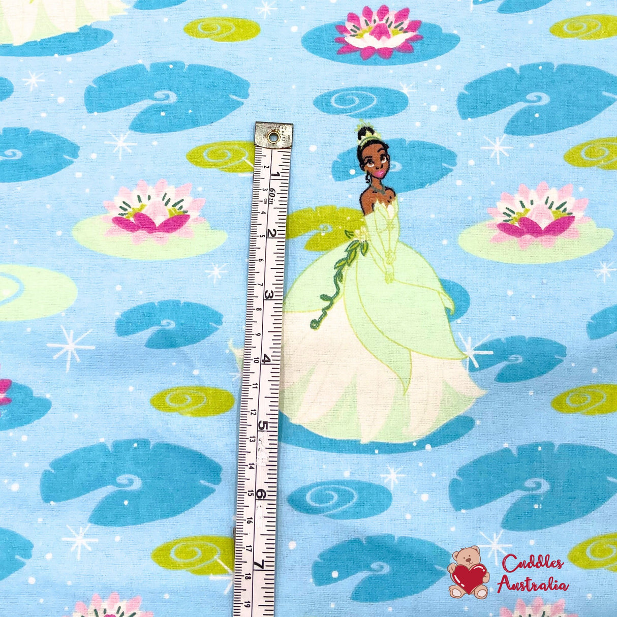 Princess Lily Pad Flower fabric, Cotton Quilting Fabric, Disney, FLANNEL Fabric, Springs Creative SC-30247