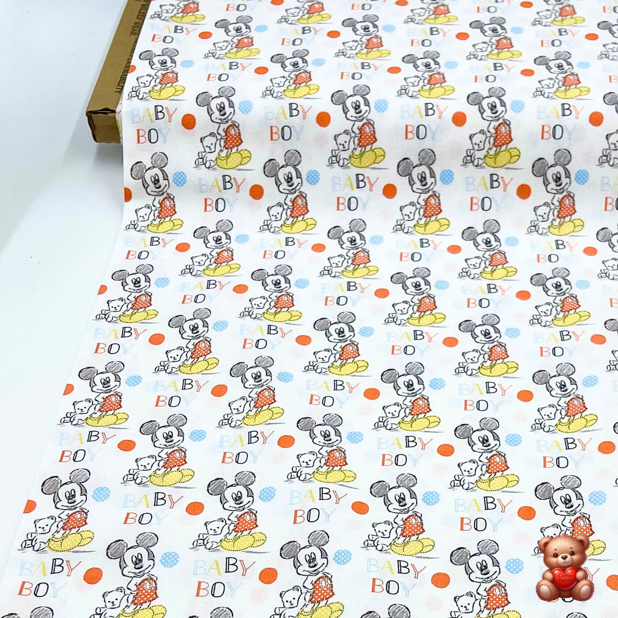 Oh Boy Mickey Baby Boy, Cotton Quilting Fabric, Disney licensed fabrics by Springs Creative Fabrics SC-57856