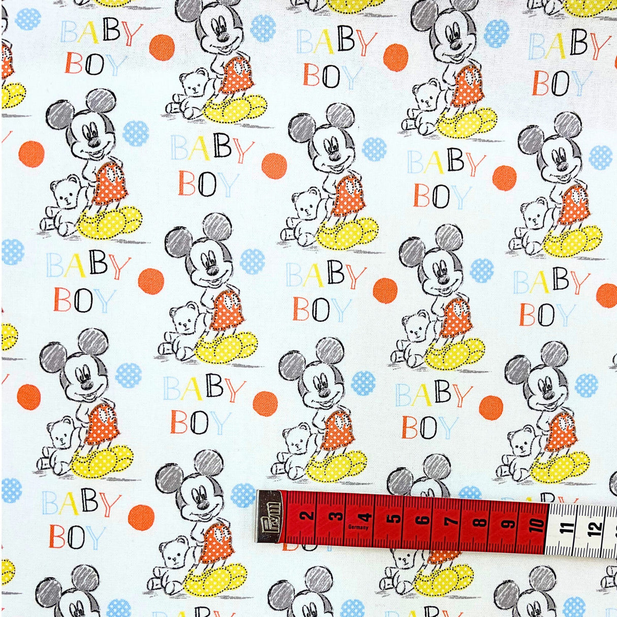 Oh Boy Mickey Baby Boy, Cotton Quilting Fabric, Disney licensed fabrics by Springs Creative Fabrics SC-57856