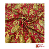 Christmas Splendor Red fabric, Gold metallic, Quilt, Craft, Cotton, Quilters fabric HG8321M-8