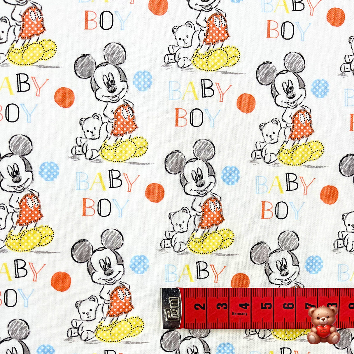 Oh Boy Mickey Baby Boy, Cotton Quilting Fabric, Disney licensed fabrics by Springs Creative Fabrics SC-57856
