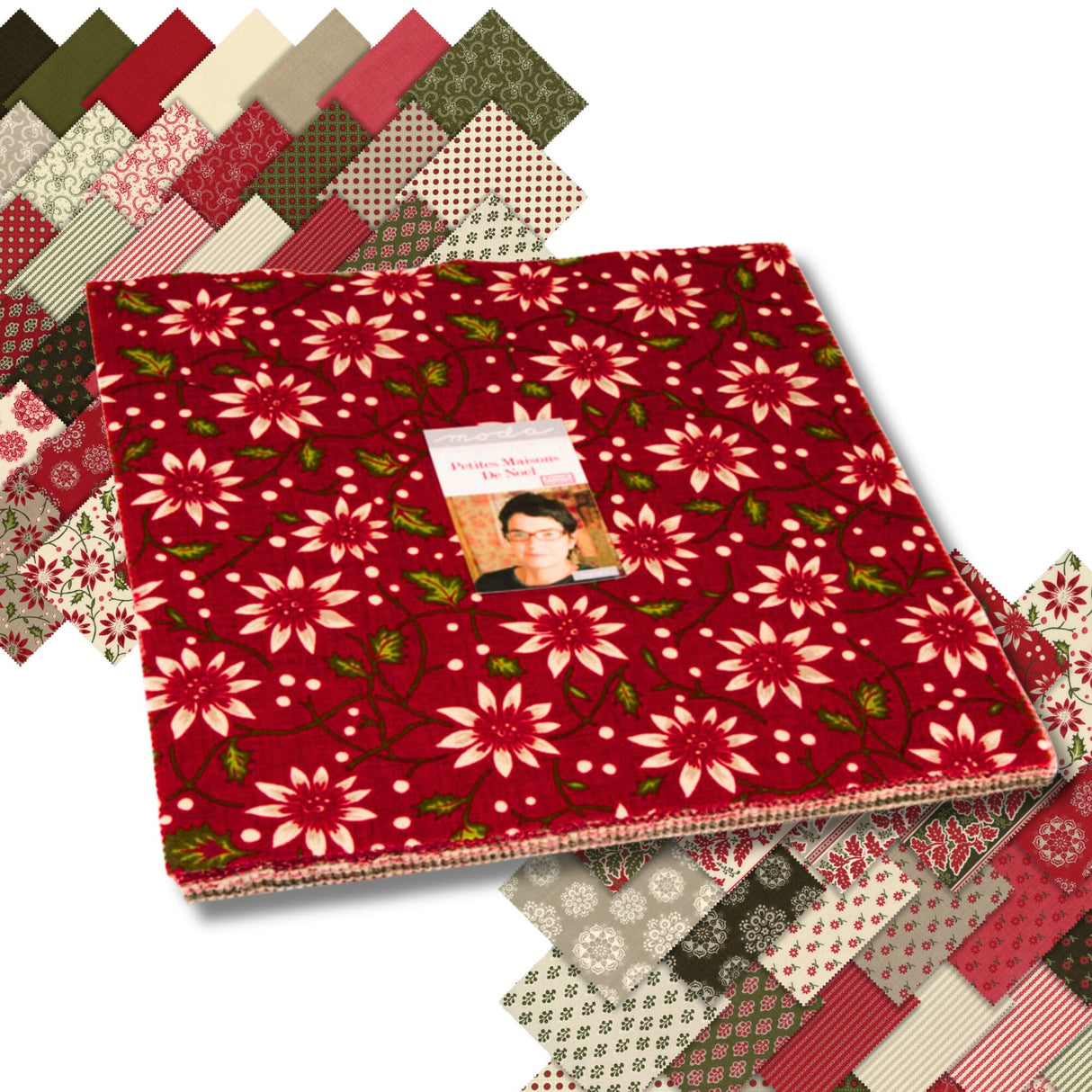 Petite Maisons De Noel, French Gerneral Layer Cake, Cotton fabric by Moda Fabrics