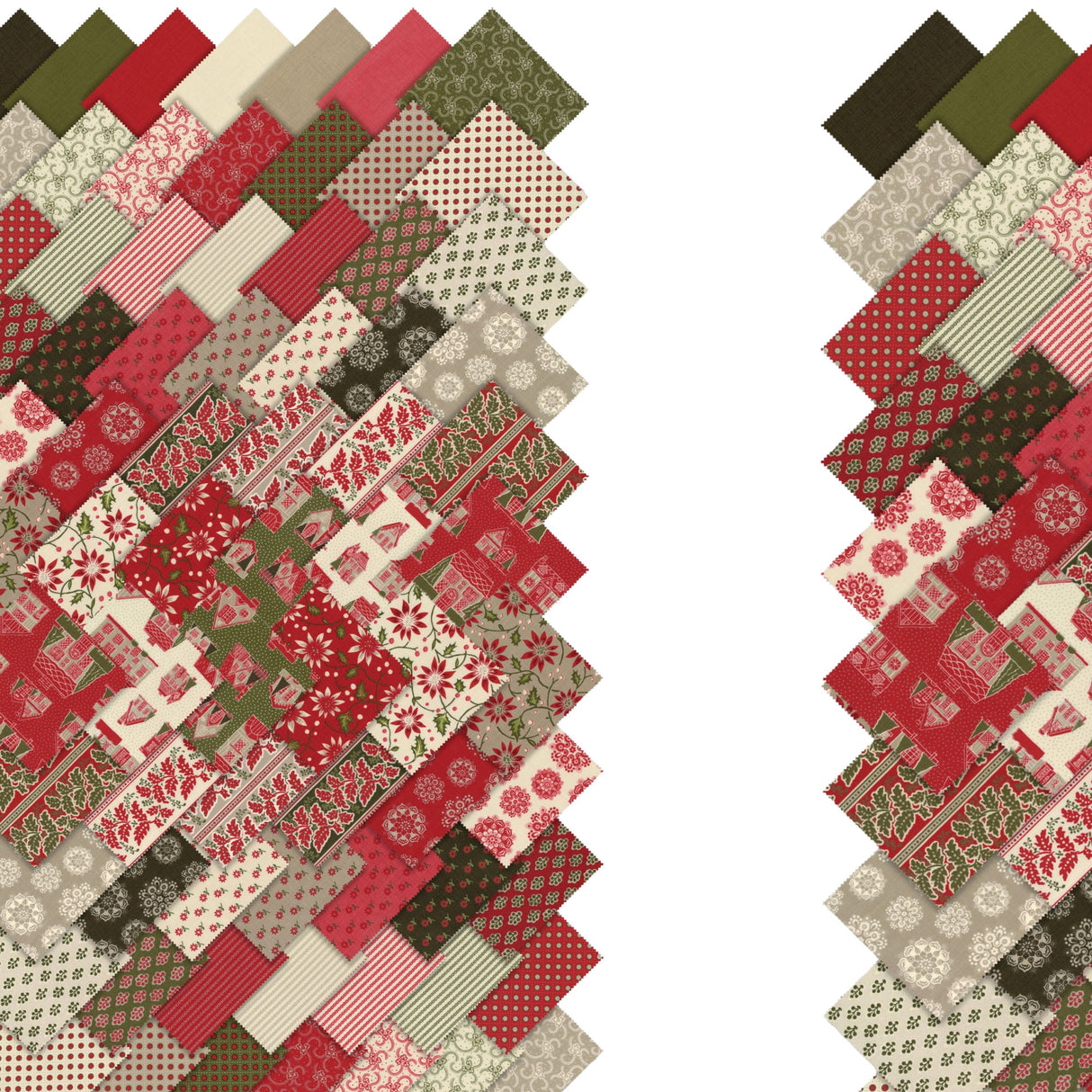 Petite Maisons De Noel, French Gerneral Layer Cake, Cotton fabric by Moda Fabrics