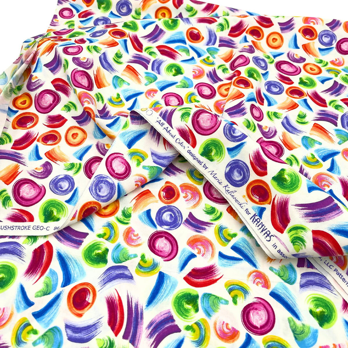 folded fabric of All About Color, showing drape of fabric