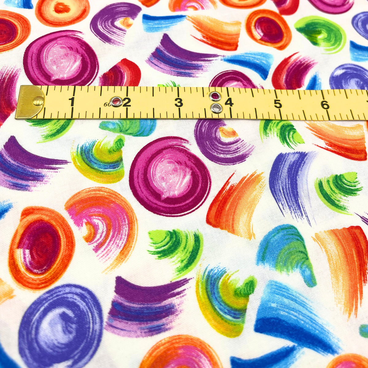 Yellow tape measure showing sizing of pattern for All About Color, BT8669-09