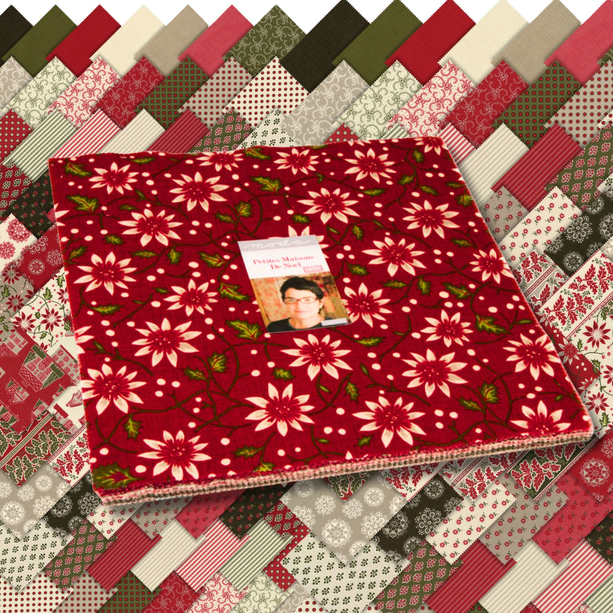 Petite Maisons De Noel, French Gerneral Layer Cake, Cotton fabric by Moda Fabrics