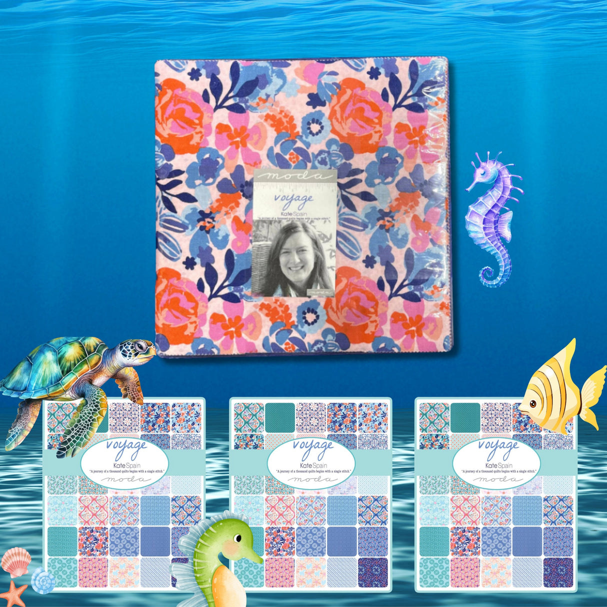 Voyage Layer cake, 42 piece Cotton Quilting fabric by Kate Spain, Moda Fabrics 27280LC